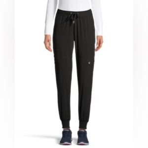 Women's Cargo Jogger Scrub Pants - Black - XL